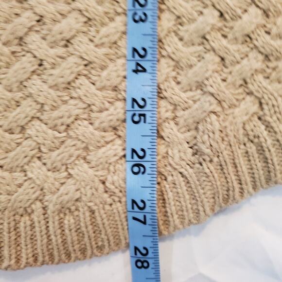 Its our time medium womens tan and cream knit sweater - Picture 5 of 9